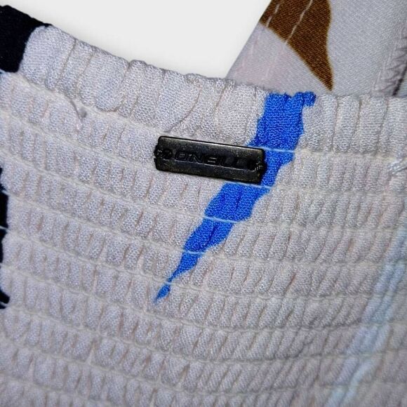 Oneil Womens Maxi Sz Large Peach Crepe Layered Strappy Peach Floral Cottagecore - Picture 7 of 16